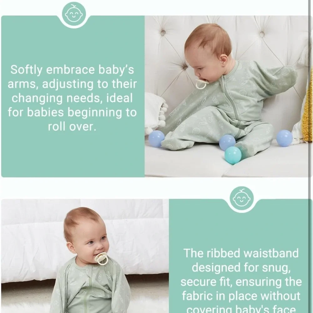 Green Starfish Design Baby Swaddle Sack